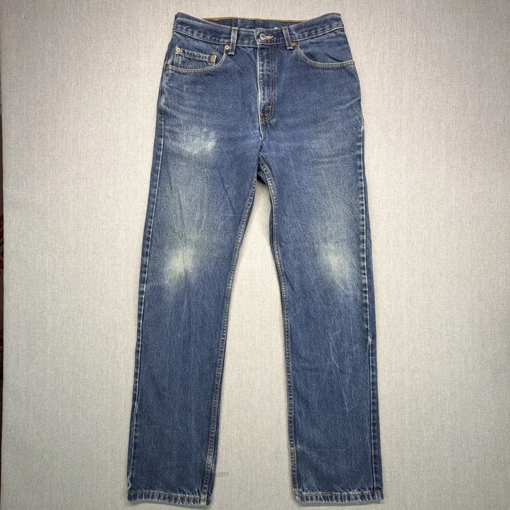 Vintage 90s Levi's 505 Tab Jeans Mens 32x34 (Fits 30x32) Blue Straight Made USA